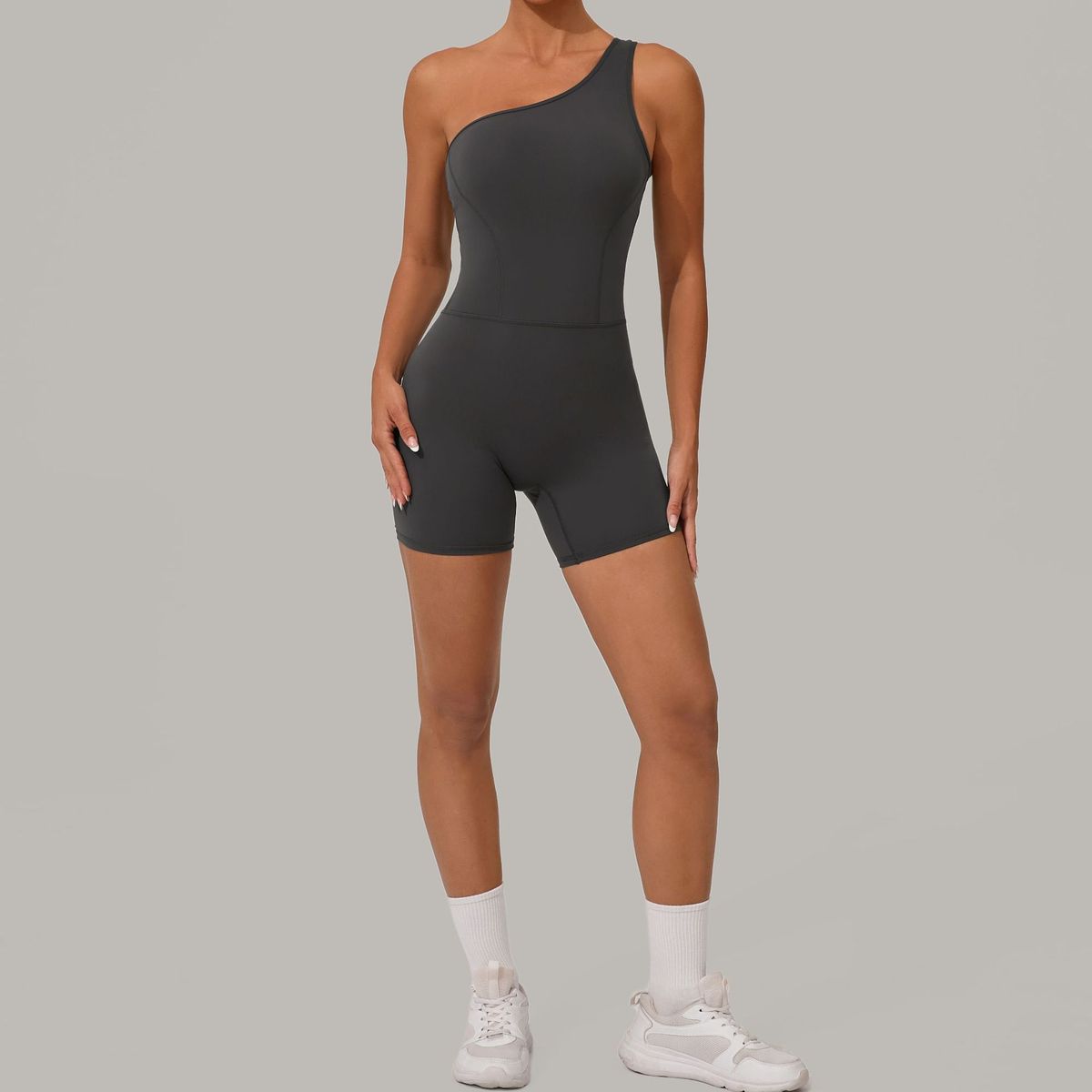 Women Yoga Solid Shoulder Sports Rompers