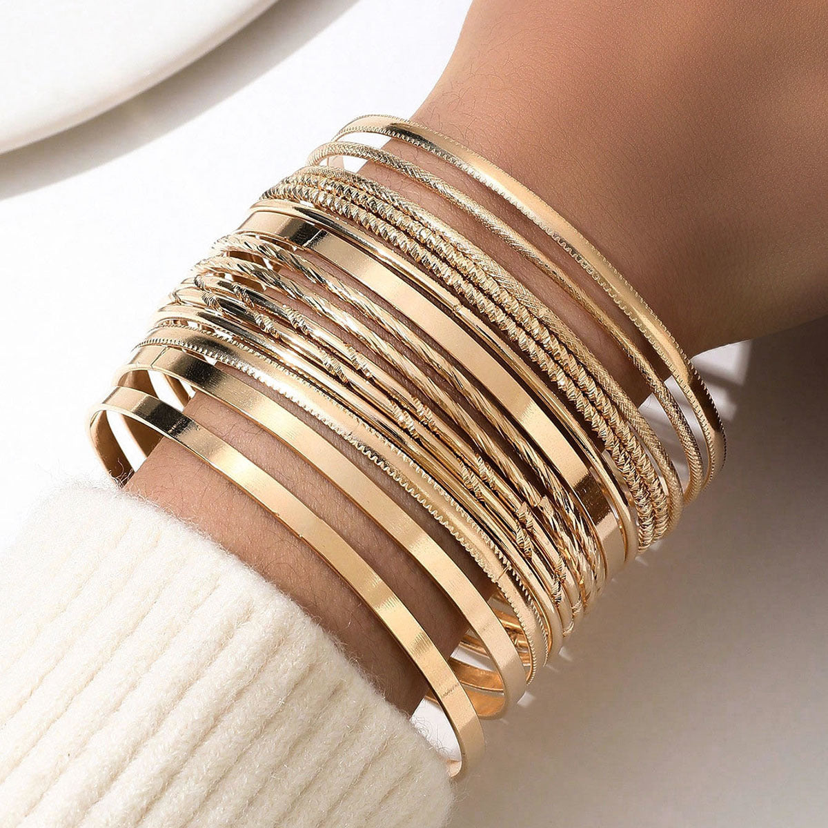 Conjunto de pulseras sencillas multicapa de estilo bohemio
