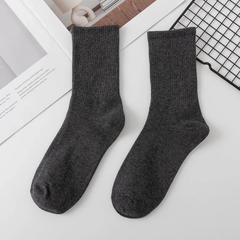 Calcetines de algodón hasta la rodilla de color liso para mujer