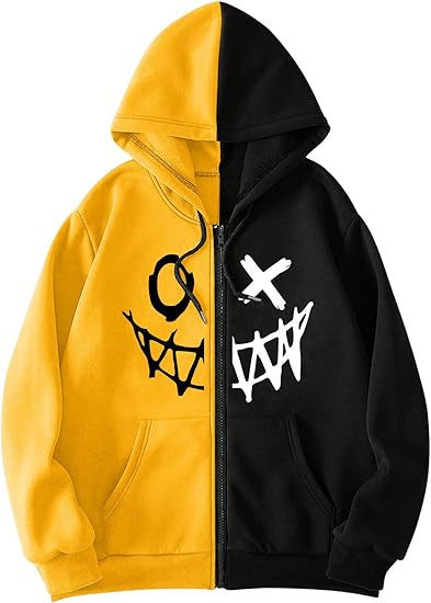 Men Fashion Casual Demon 3D Printed Long-Sleeve Zipper Hoodies