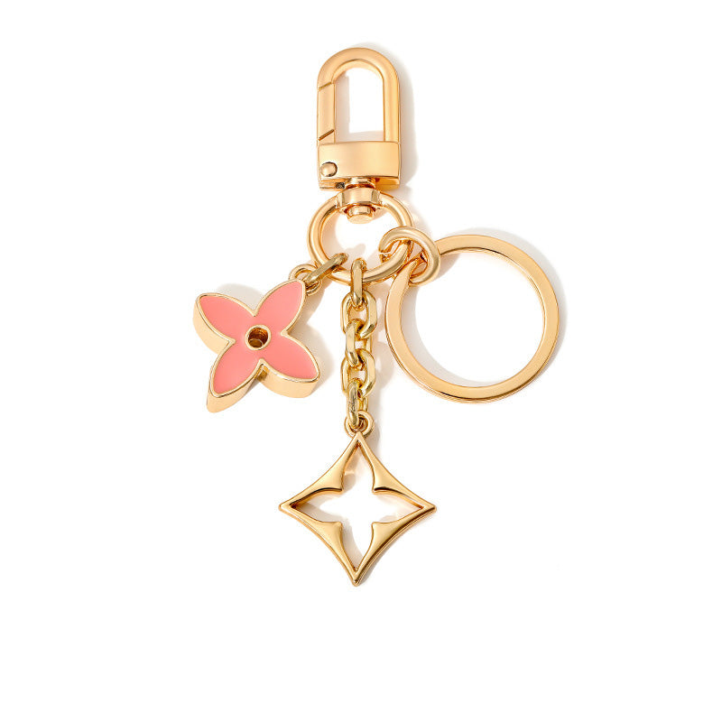 Women Fashion Four Leaf Clover Metal Pendant Keychain Alloy Leisure Style