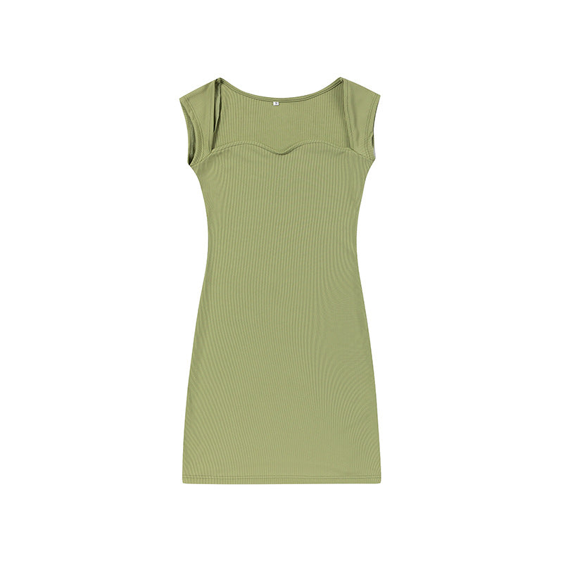 Women Fashion Sexy Solid Color Knitted Dress