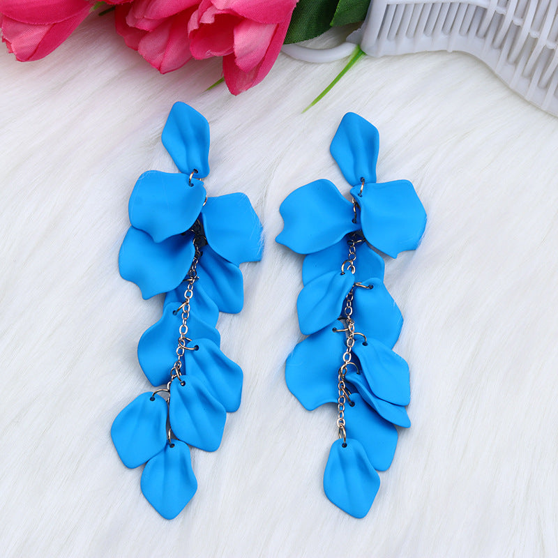 Bohemian Style Personalized Tassel Petal Earrings