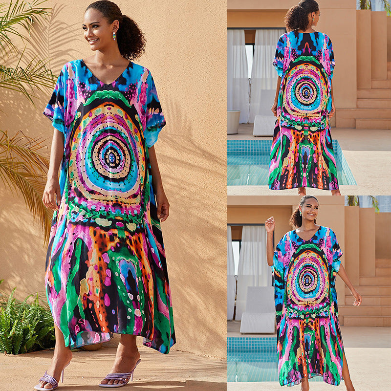 Traje de baño informal con estampado de mariposas para playa y vacaciones para mujer
