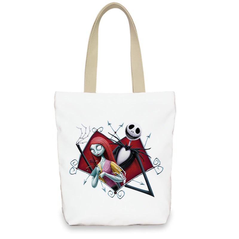 Bolso de lona con diseño de calabaza de Halloween para mujer