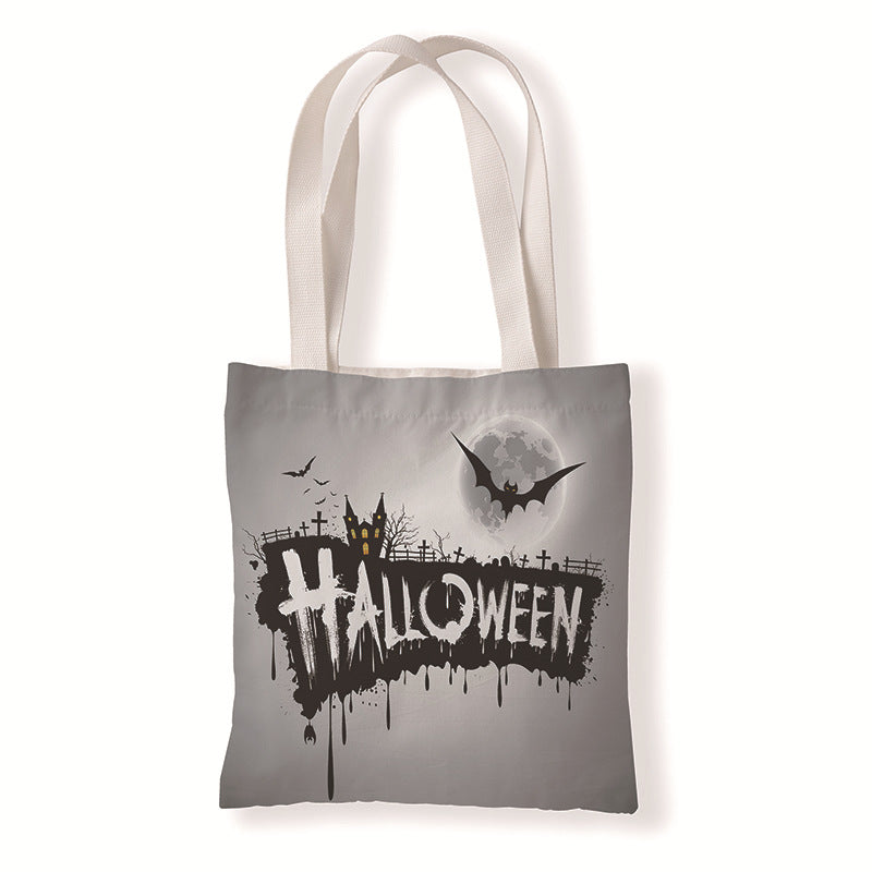 Bolsa de lona con estampado de calabaza de Halloween para uso diario