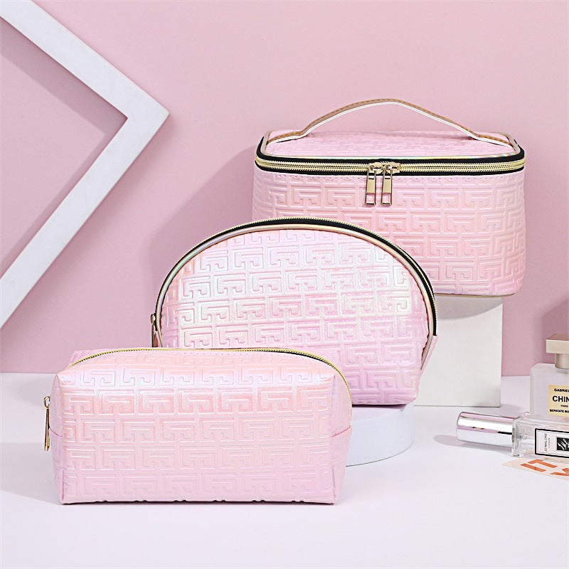 Bolsa de cosméticos de PU impermeable de gran capacidad
