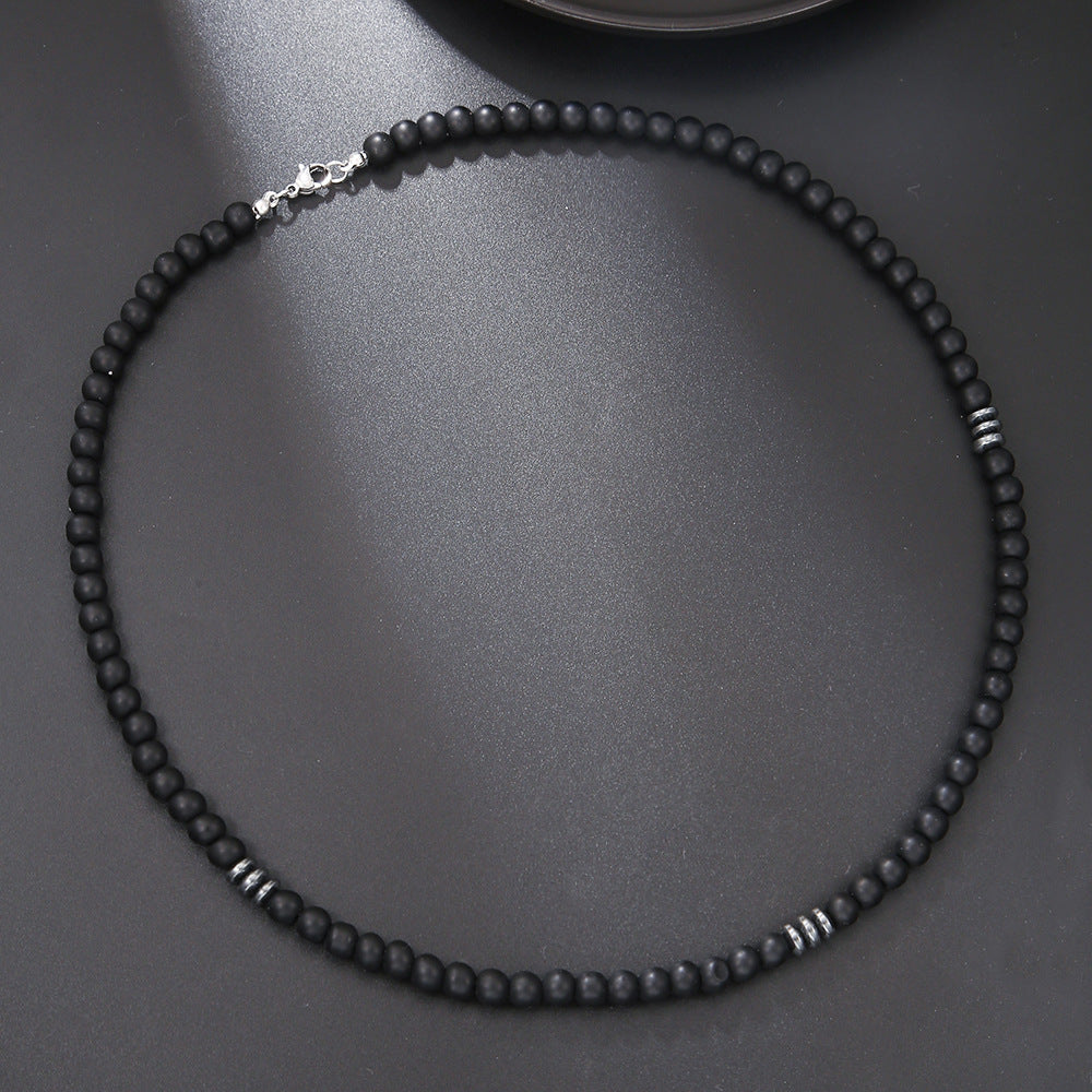 Collar de cuentas turquesas de moda para hombre