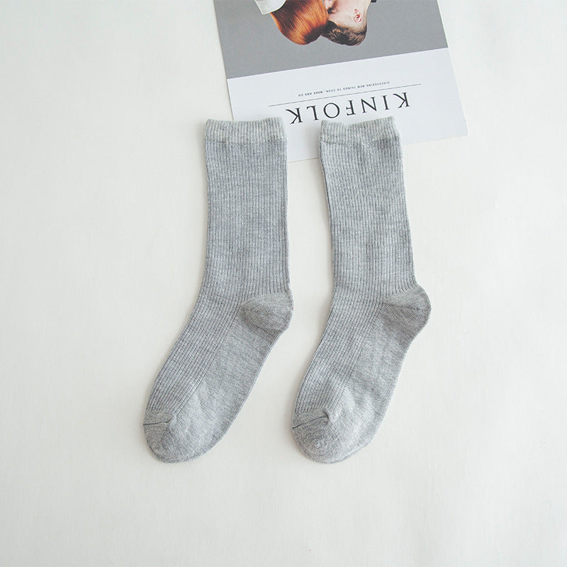 Chaussettes tube simples et tendance pour femmes, couleur unie