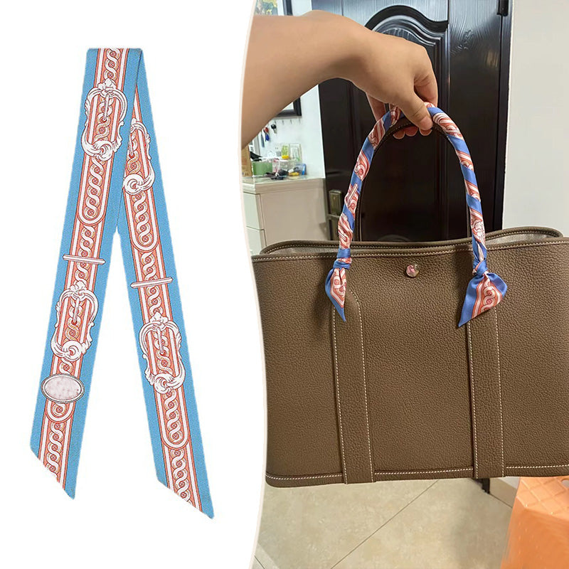 Bufanda con asa para bolso con lazo estampado de moda