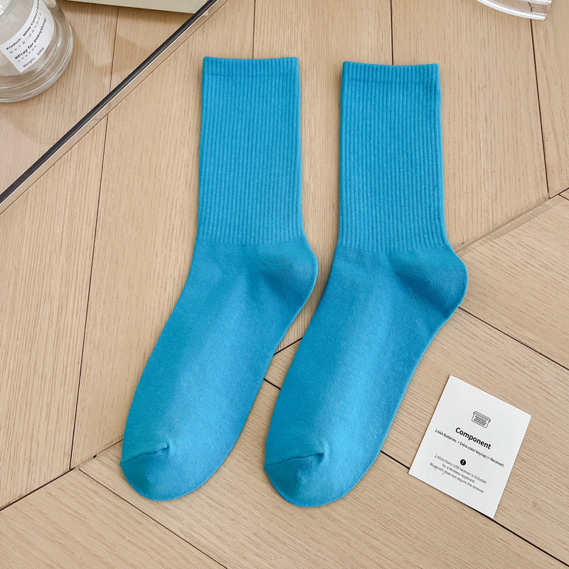 Calcetines sencillos de color sólido multicolor