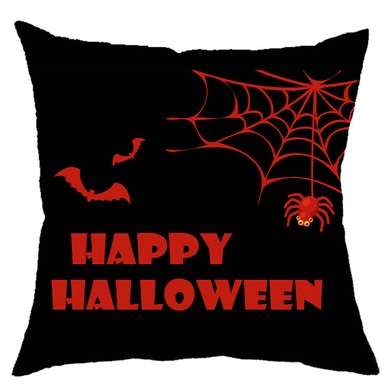 Halloween Pumpkin Skull Print Linen Sofa Cushion Cover