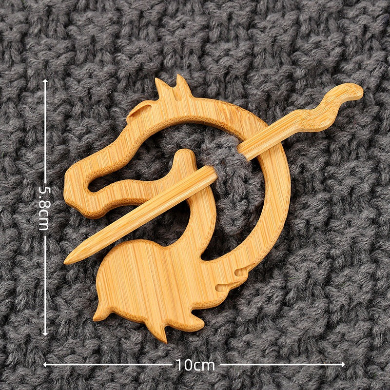 Broches en bois représentant des animaux pour la mode féminine
