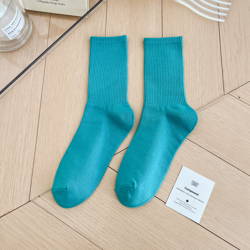 Calcetines sencillos de color sólido multicolor