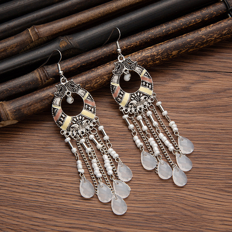 Pendientes con borlas retro de estilo étnico bohemio