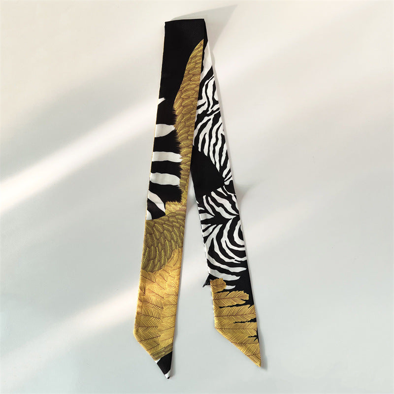 Bufanda con asa para bolso con lazo estampado de moda