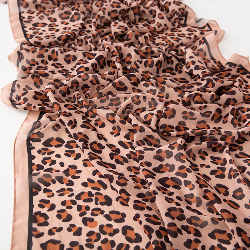 Women Summer Spring Floral Chiffon Long Scarf