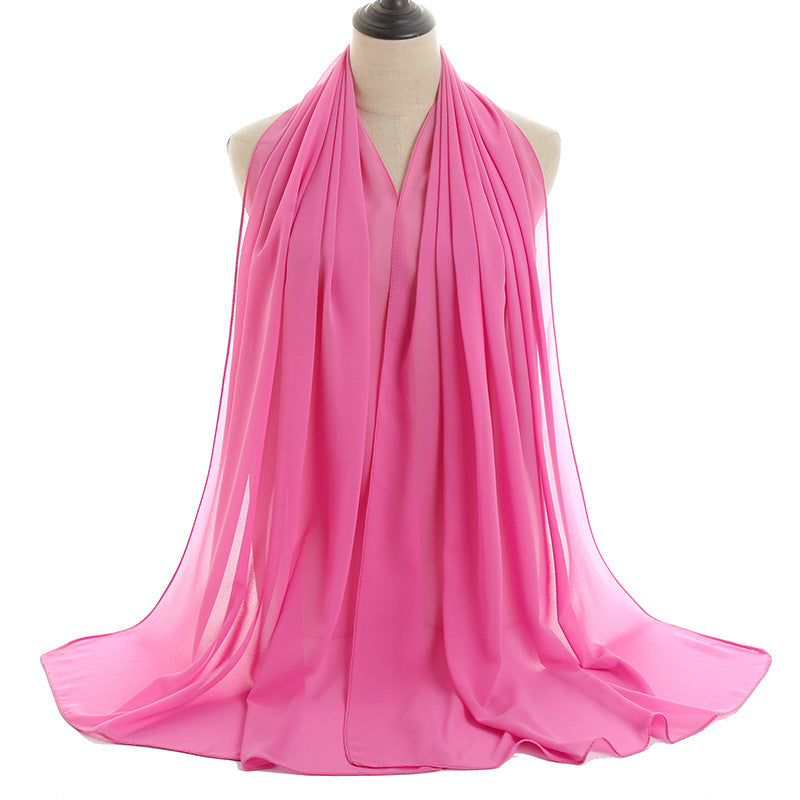 Bufanda de gasa con burbujas de color liso de verano para mujer