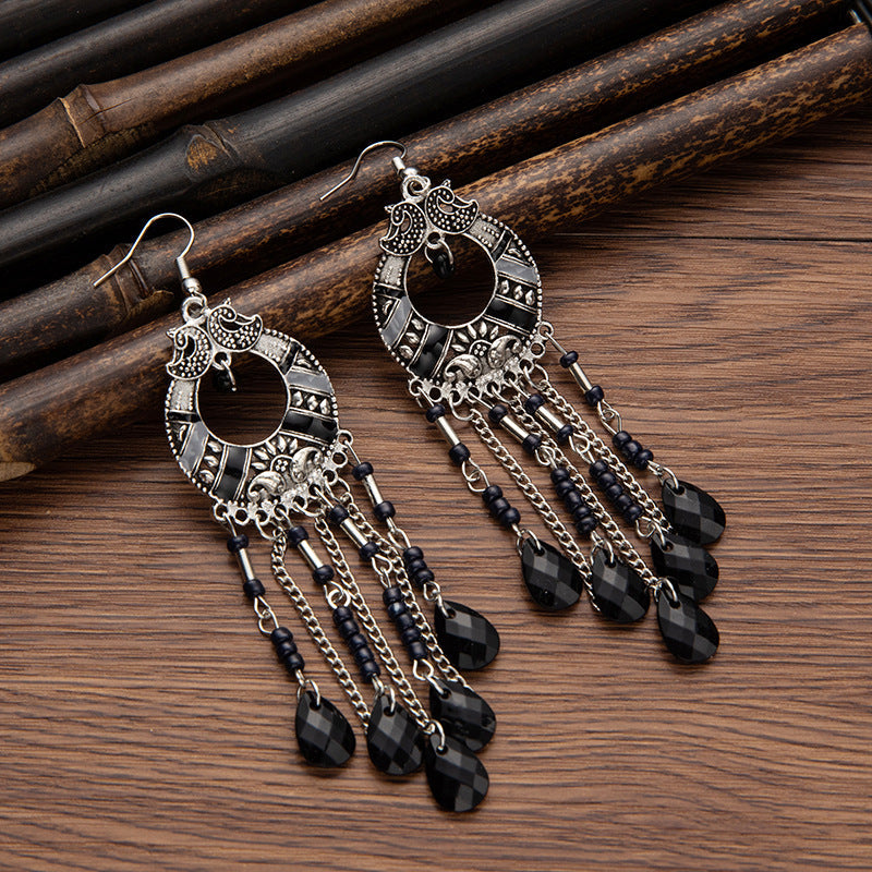 Pendientes con borlas retro de estilo étnico bohemio