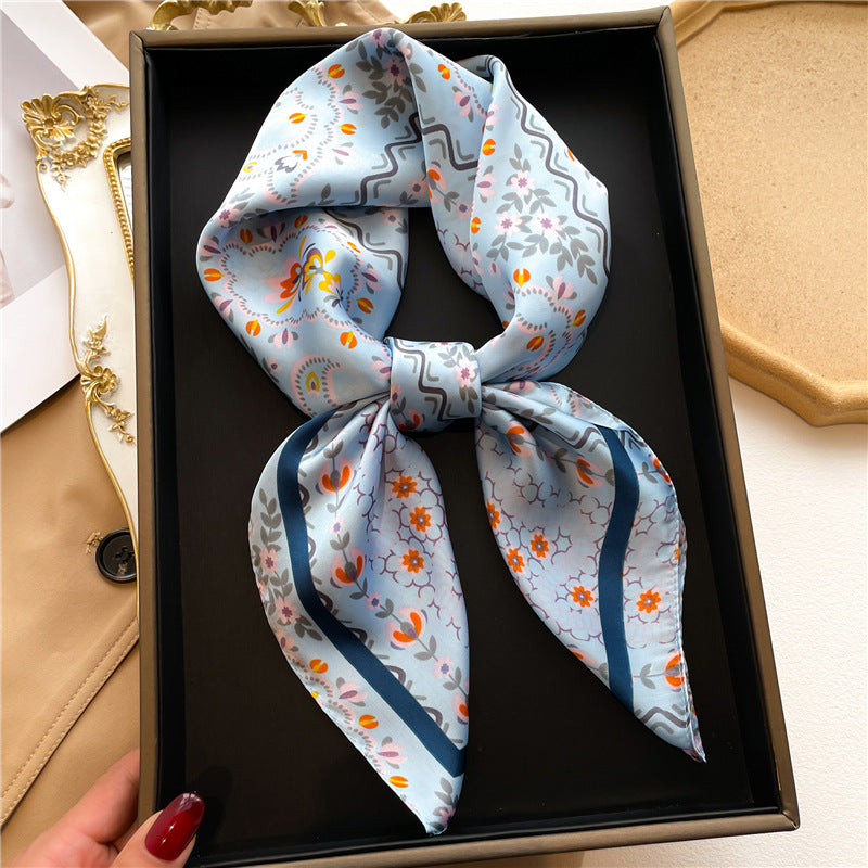 Foulard en satin à fleurs de pivoine pour femme, printemps et été