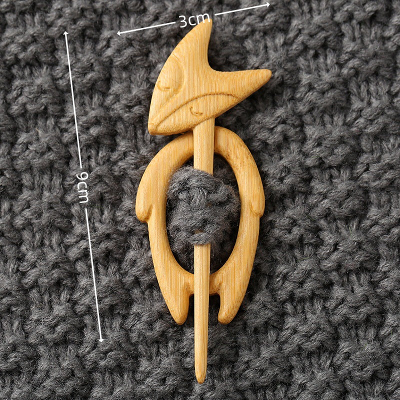 Broches en bois représentant des animaux pour la mode féminine