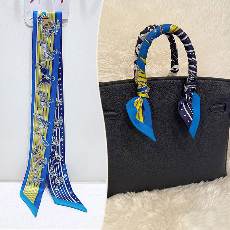 Bufanda con asa para bolso con lazo estampado de moda