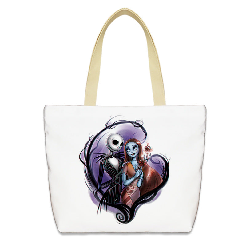 Bolso de lona con diseño de calabaza de Halloween para mujer