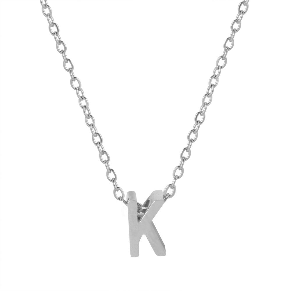 Collar con colgante de alfabeto simple a la moda para mujer