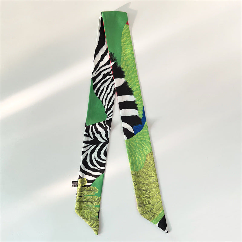 Fashion Printed Ribbon Tie Bag Handle Scarf