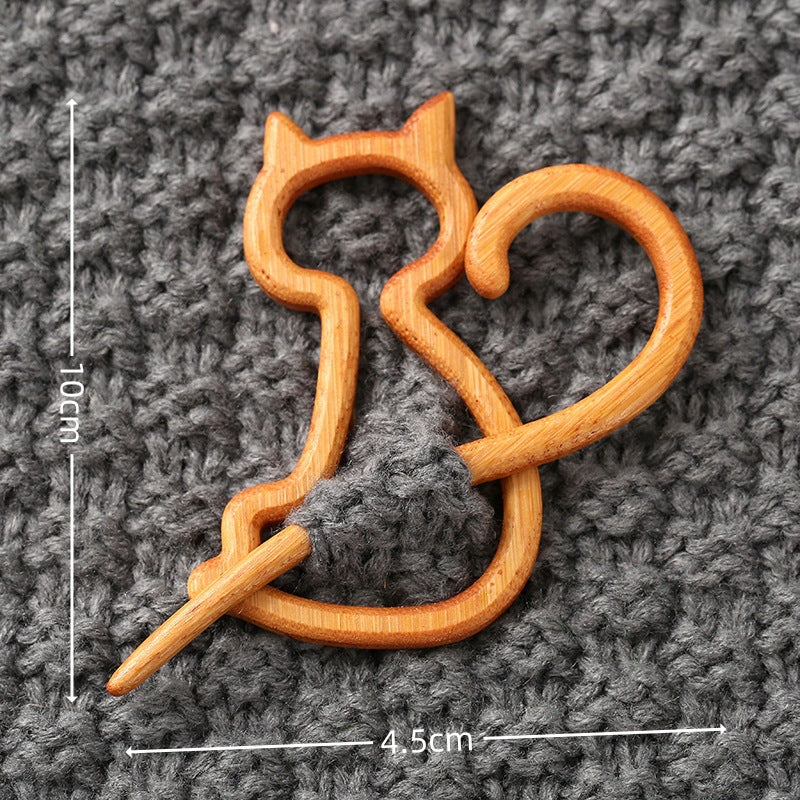 Broches en bois représentant des animaux pour la mode féminine