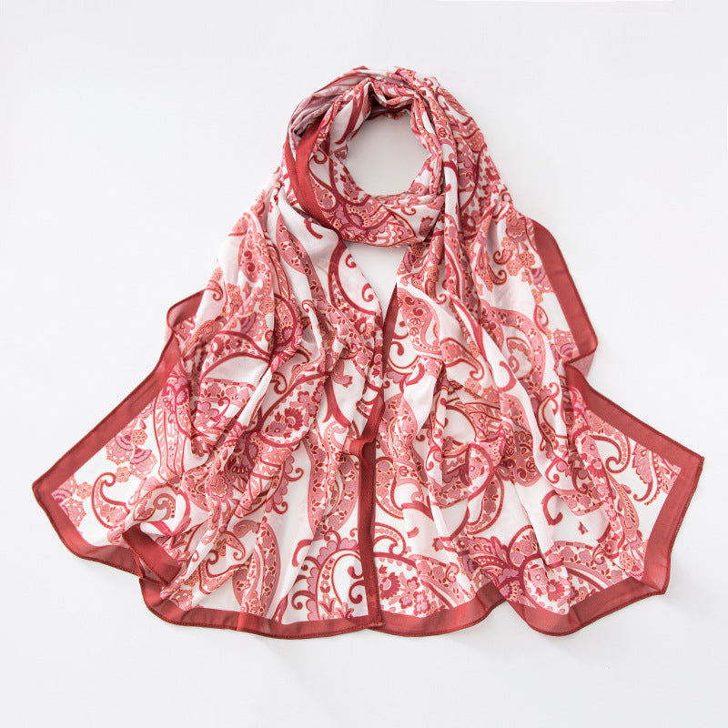 Women Summer Spring Floral Chiffon Long Scarf