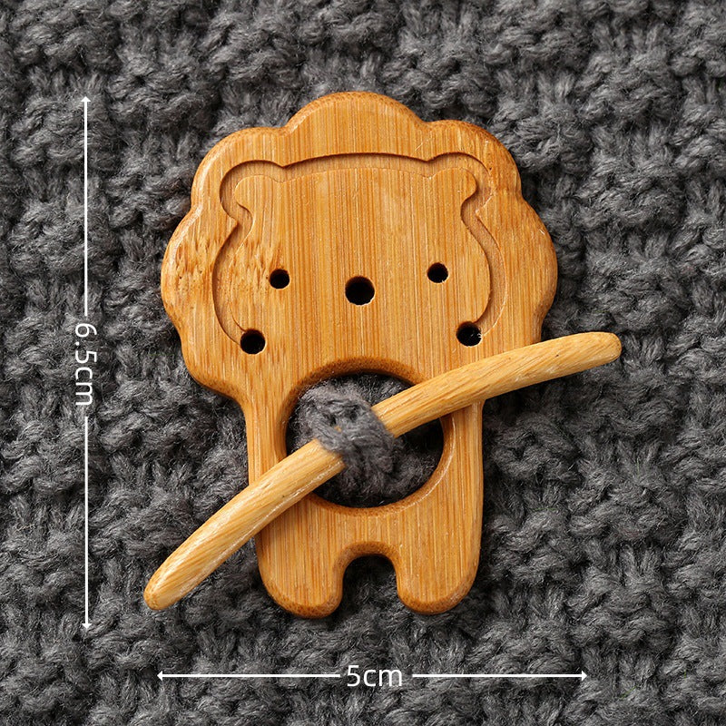 Broches en bois représentant des animaux pour la mode féminine