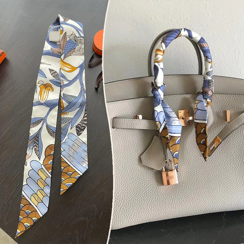 Fashion Printed Ribbon Tie Bag Handle Scarf
