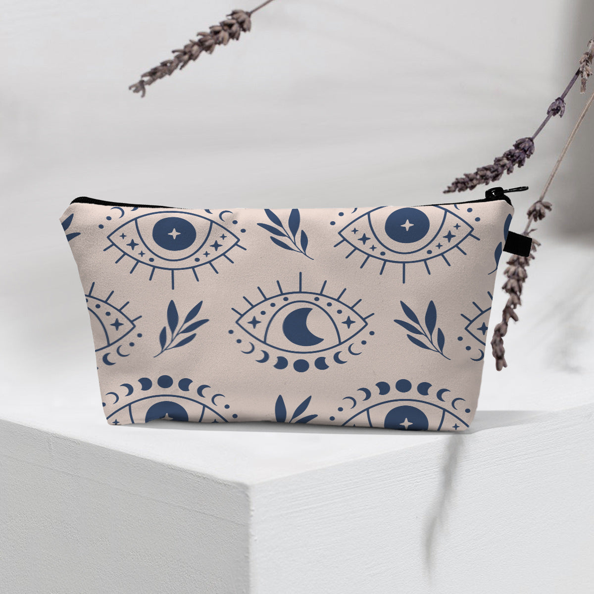 Bolsa de cosméticos portátil con diseño de mal de ojo para mujer