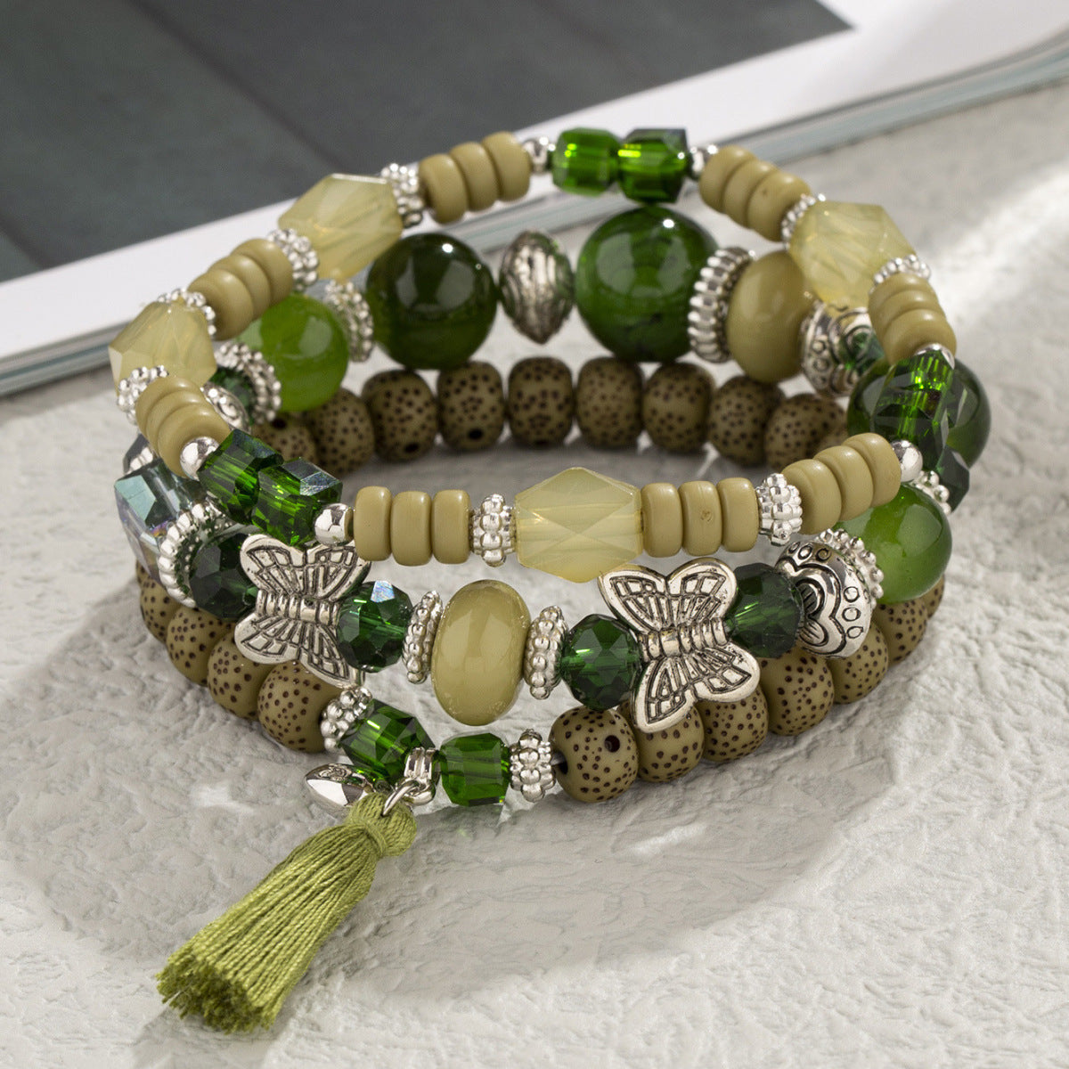 Bohemian Style Multi-Layer Wooden Beaded Bracelet