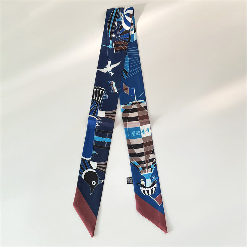 Bufanda con asa para bolso con lazo estampado de moda