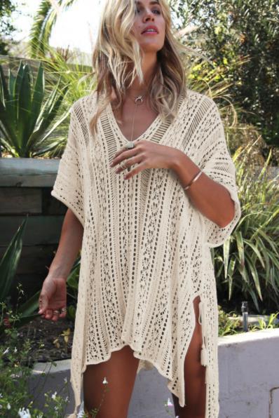 Traje de baño de punto holgado informal para mujer