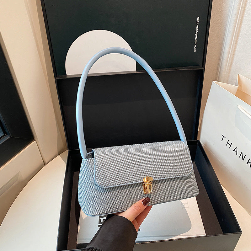 Sac à bandoulière décontracté couleur unie pour femme - Sac sous les bras en PU