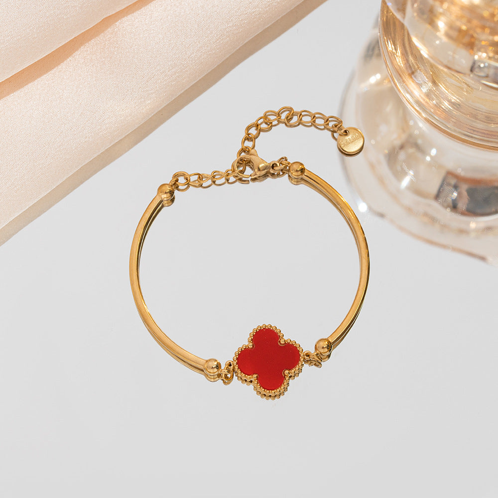 Fashion Four-Leaf Clover Bracelet Stainless Steel Jewelry