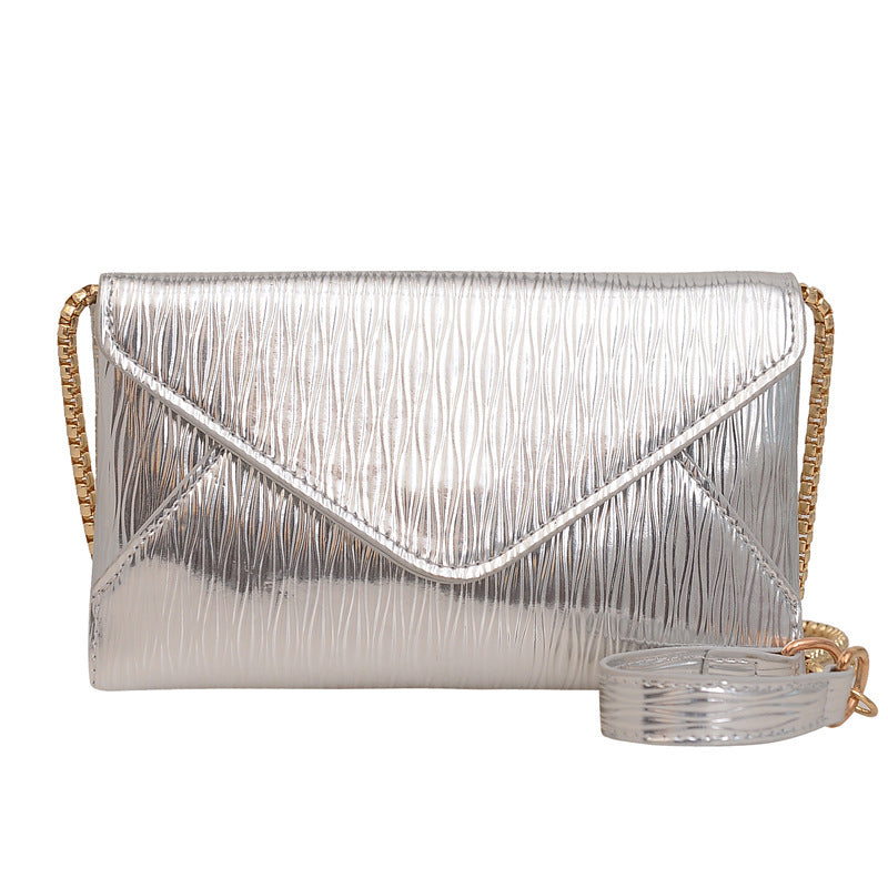 Sac enveloppe en PU de couleur unie pour femme, style décontracté et tendance