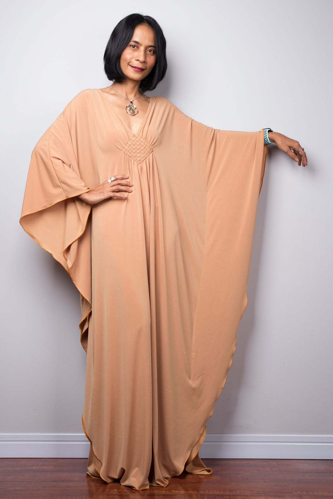 Women Polyester Loose Robe Vacation Coverup Dress
