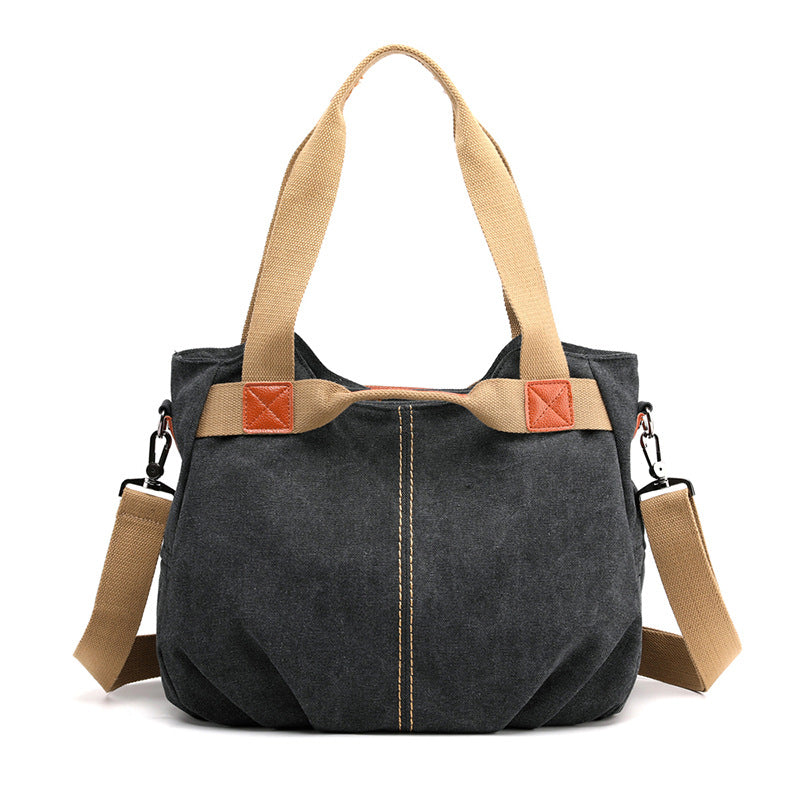 Vintage Casual Women Canvas Commuter Handbag