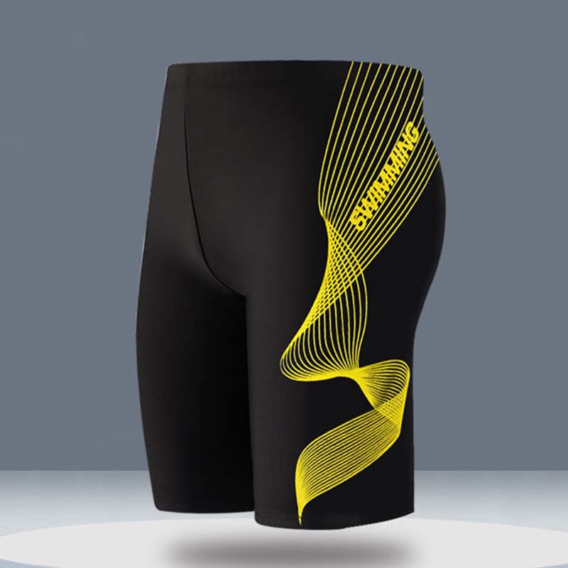 Traje de baño de competición profesional para hombre con estampado de letras