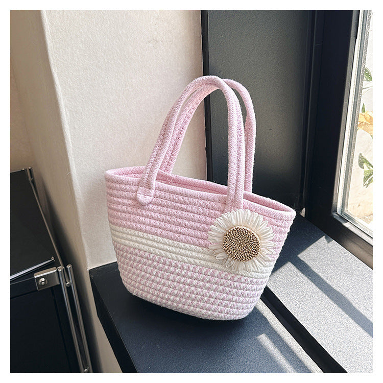 Summer Women Casual Vacation Straw Woven Handbag