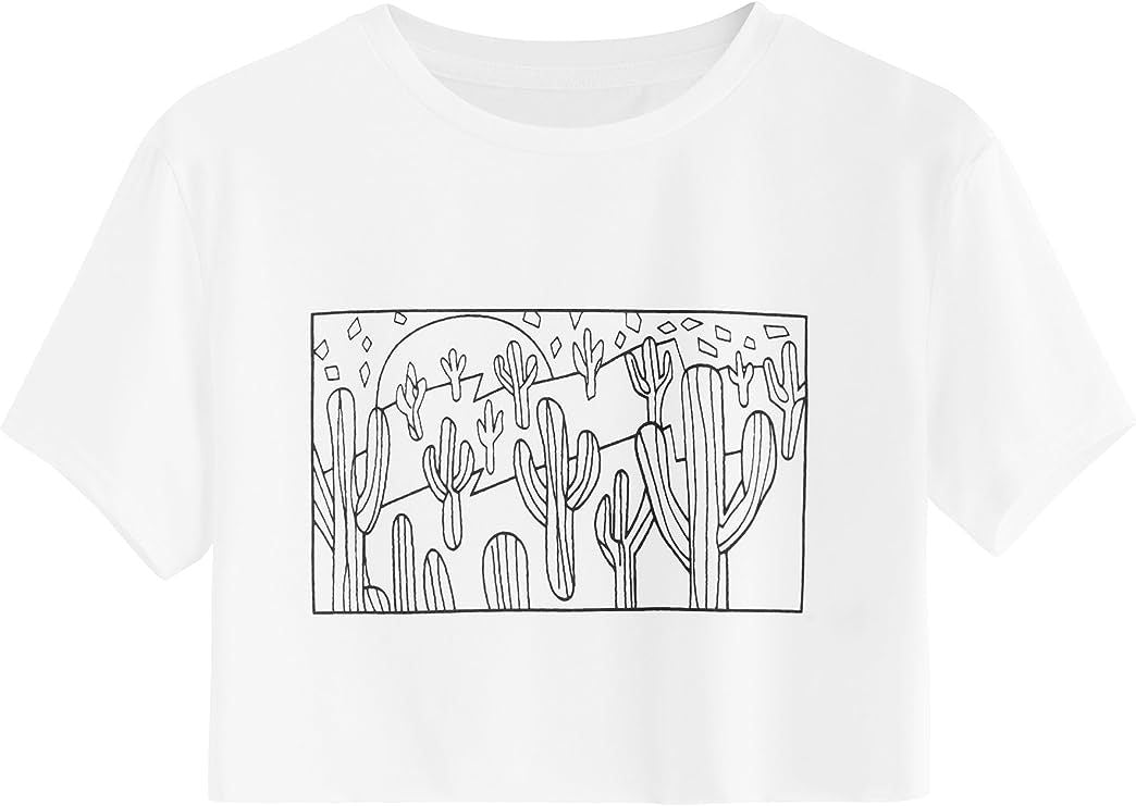 Camiseta corta de manga corta lisa y sencilla para mujer