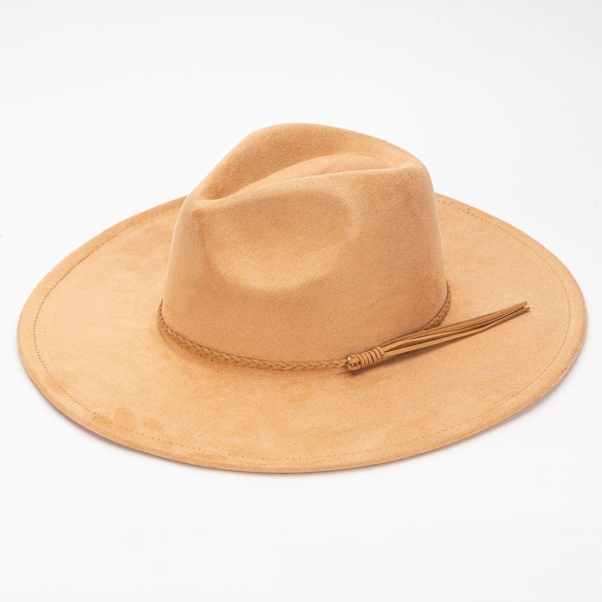 Fashion Casual Solid Color Big Side Suede Flat Hat