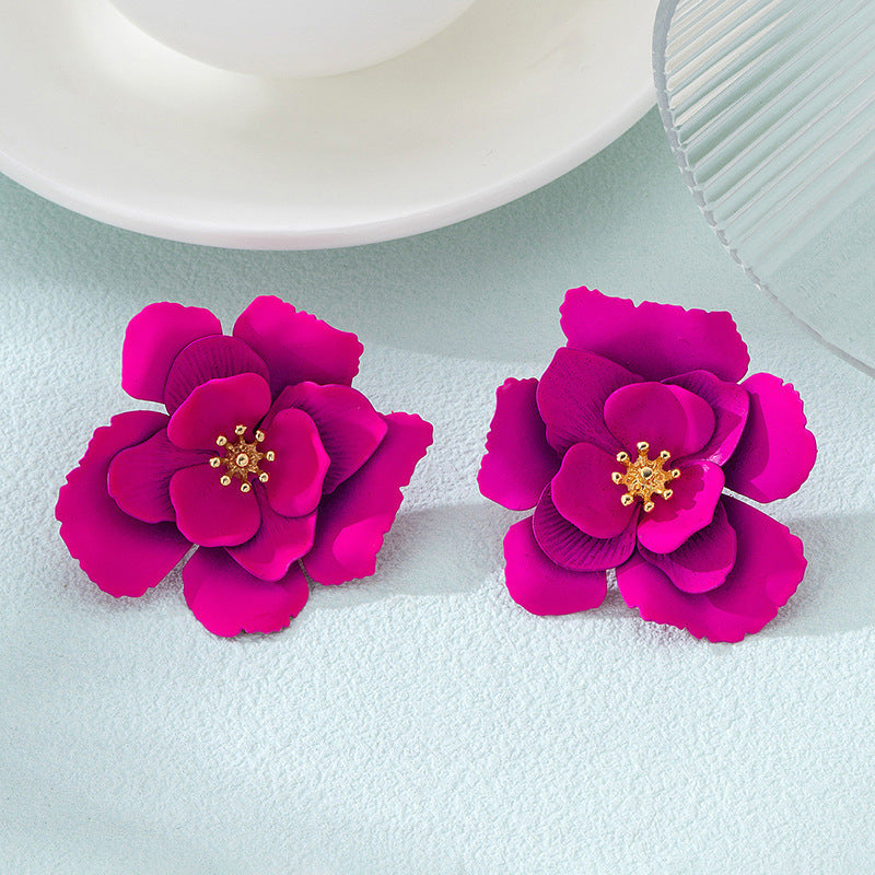 Bohemian Creative Exaggerated Floral Earrings