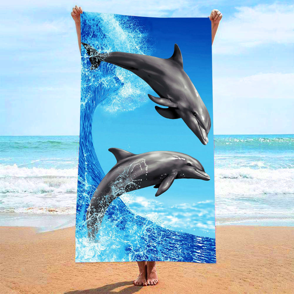 Toalla de playa de secado rápido con estampado informal de moda