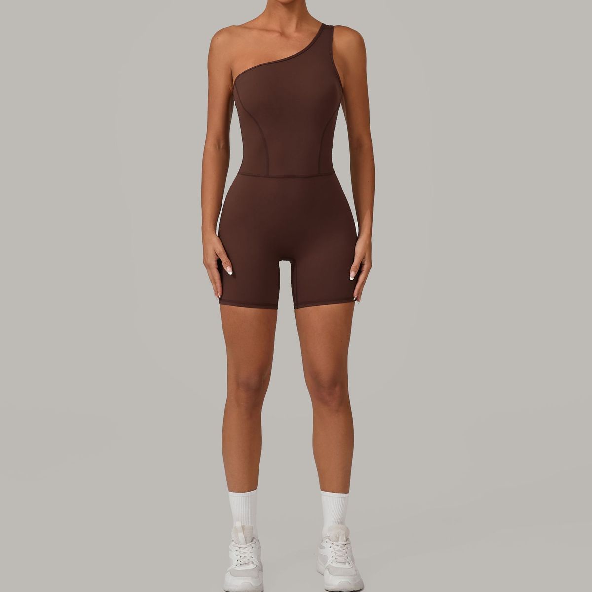 Women Yoga Solid Shoulder Sports Rompers