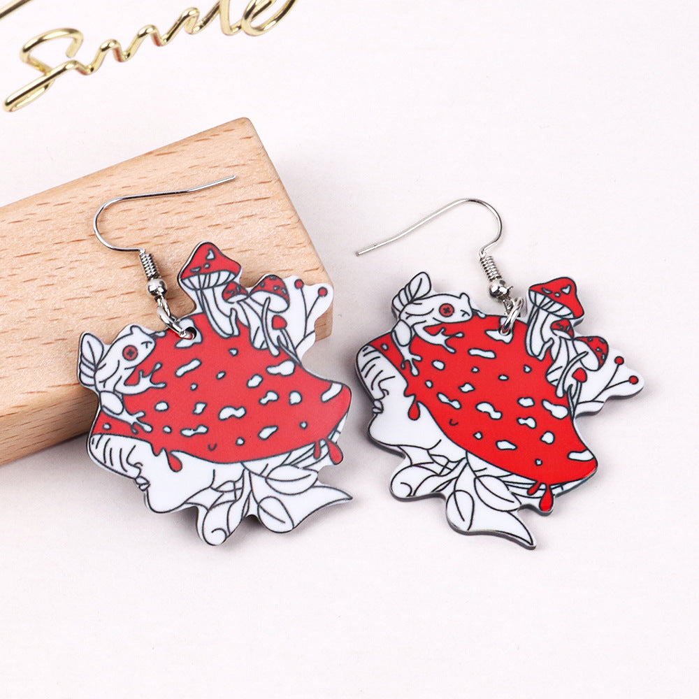 Pendientes de calavera exagerada y divertida de Halloween para mujer